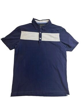 Banana Republic Navy Polo with White Chest Stripe